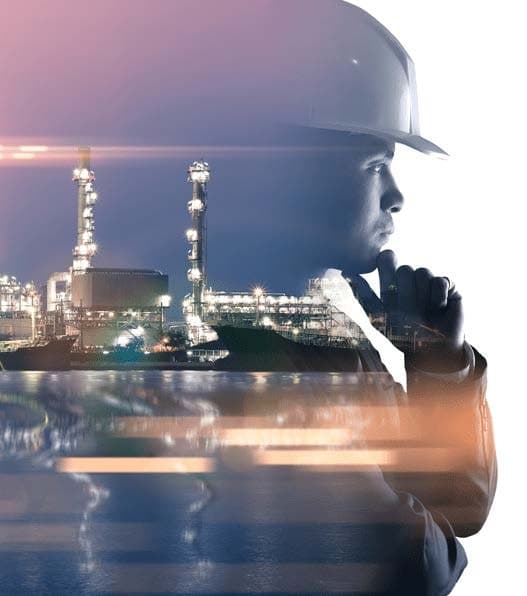 Engineer reviewing plant operations
